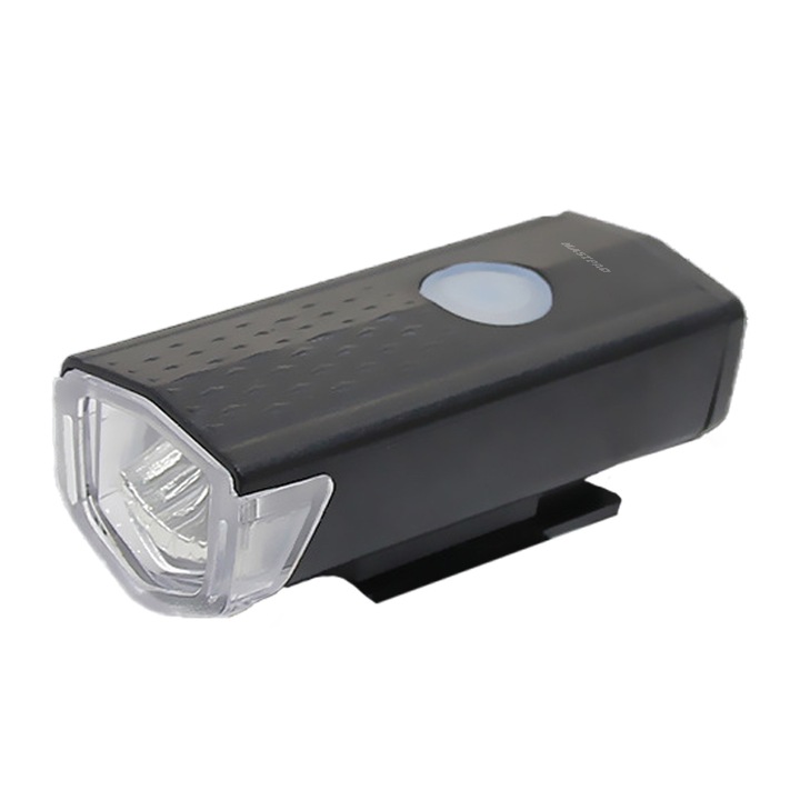 Far cu LED proiector pentru bicicleta trotineta, acumulator intern cu incarcare USB, Negru