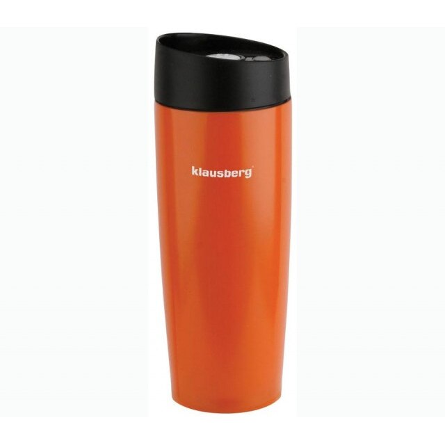 Cana termos cu pereti dubli inox Klausberg, capacitate 380 ml, portocaliu