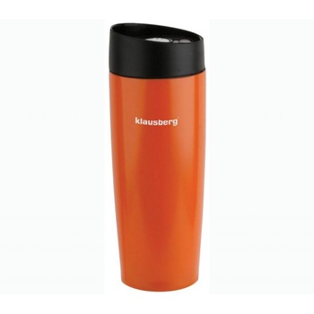 Cana termos cu pereti dubli inox Klausberg, capacitate 380 ml, portocaliu Cana termos cu pereti dubli inox Klausberg, capacitate 380 ml, portocaliu