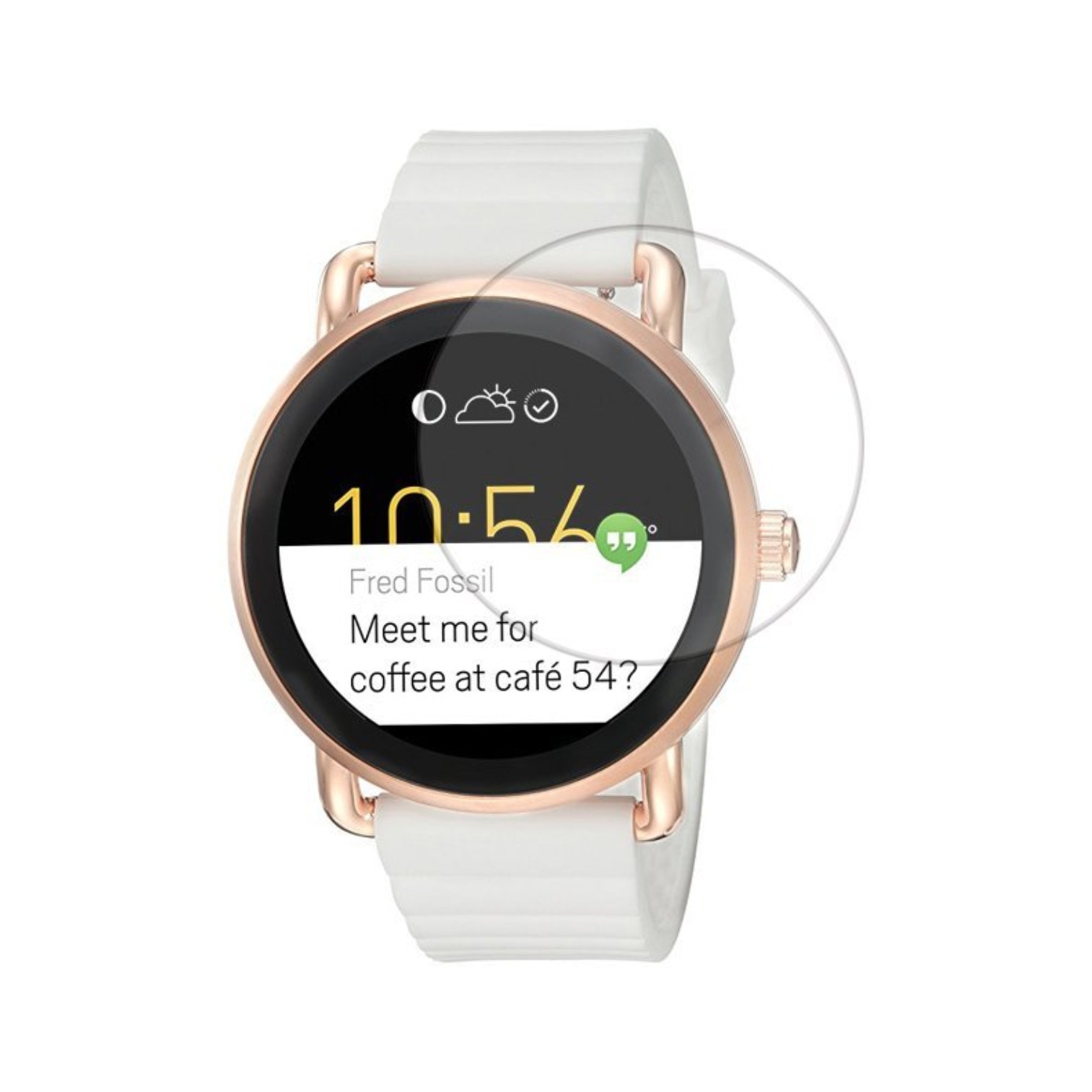 Set 4 Folii Protectie Ecran, Acoperire Totala, Adezive si Foarte Flexibile, Invisible Skinz Ultra-Clear HD pentru Smartwatch Fossil Q Wander