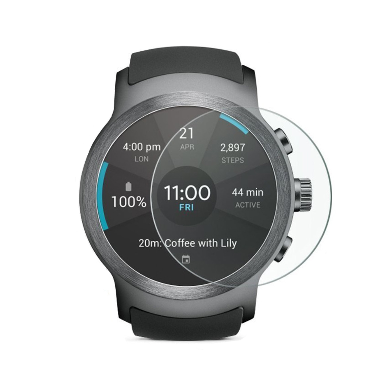 Set 2 Folii Protectie Ecran, Acoperire Totala, Adezive si Foarte Flexibile, Invisible Skinz Ultra-Clear AutoRegeneranta pentru Smartwatch LG Watch Sport