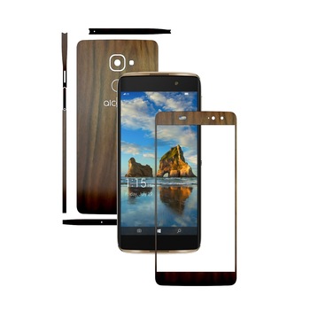 Folie de protectie Carbon Skinz, Husa de tip Skin Adeziv pentru Carcasa, Lemn Nuc Inchis dedicata Alcatel Idol 4S Folie de protectie Carbon Skinz, Husa de tip Skin Adeziv pentru Carcasa, Lemn Nuc Inchis dedicata Alcatel Idol 4S