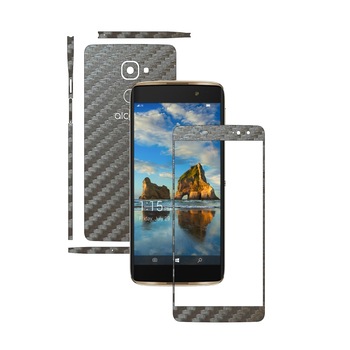 Folie de protectie Carbon Skinz, Husa de tip Skin Adeziv pentru Carcasa, Carbon Gri Argintiu dedicata Alcatel Idol 4S Folie de protectie Carbon Skinz, Husa de tip Skin Adeziv pentru Carcasa, Carbon Gri Argintiu dedicata Alcatel Idol 4S