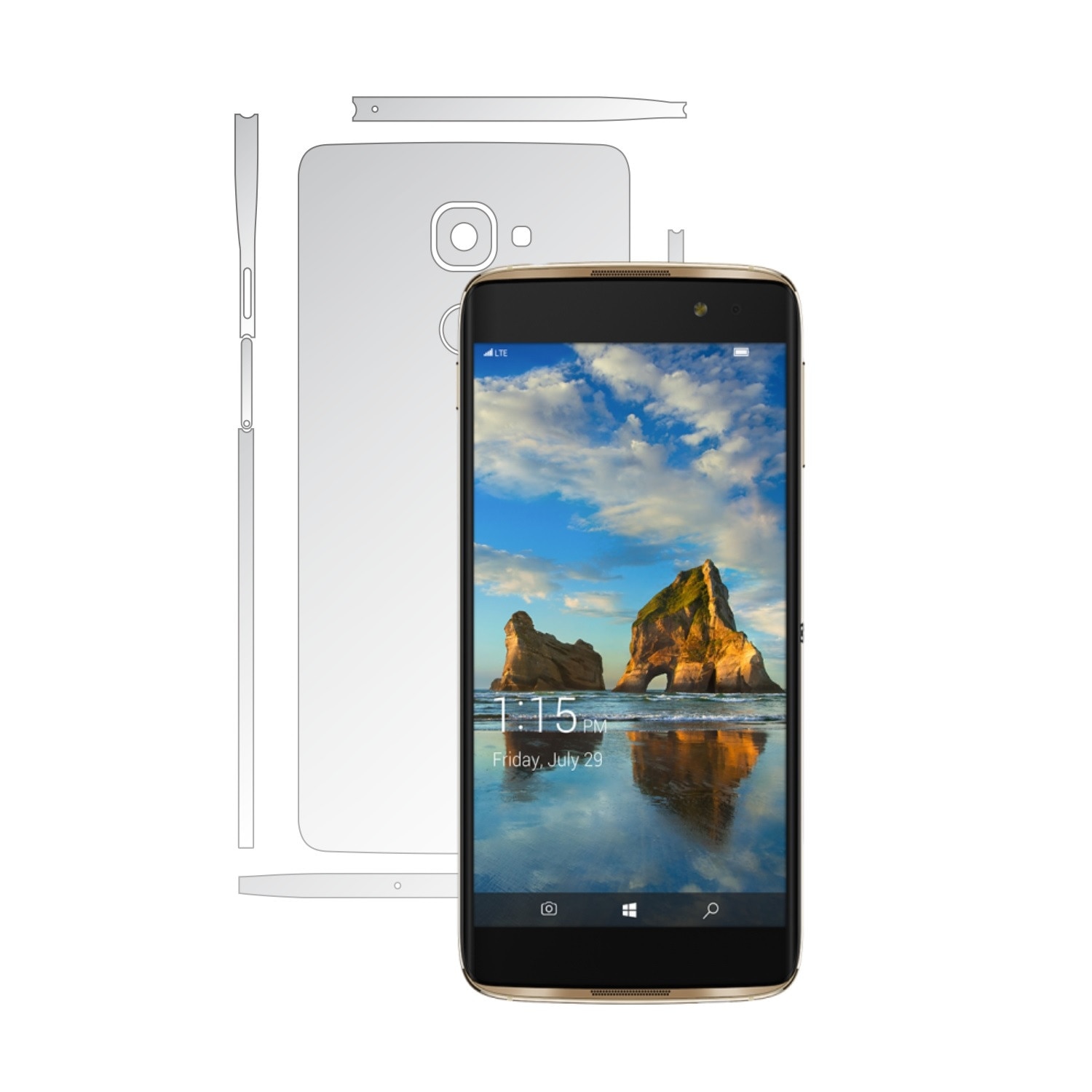 Folie Protectie Invisible Skinz Ultra-Clear HD, Husa Transparenta de tip Skin Adeziv pentru Carcasa si Laterale, dedicata Alcatel Idol 4S