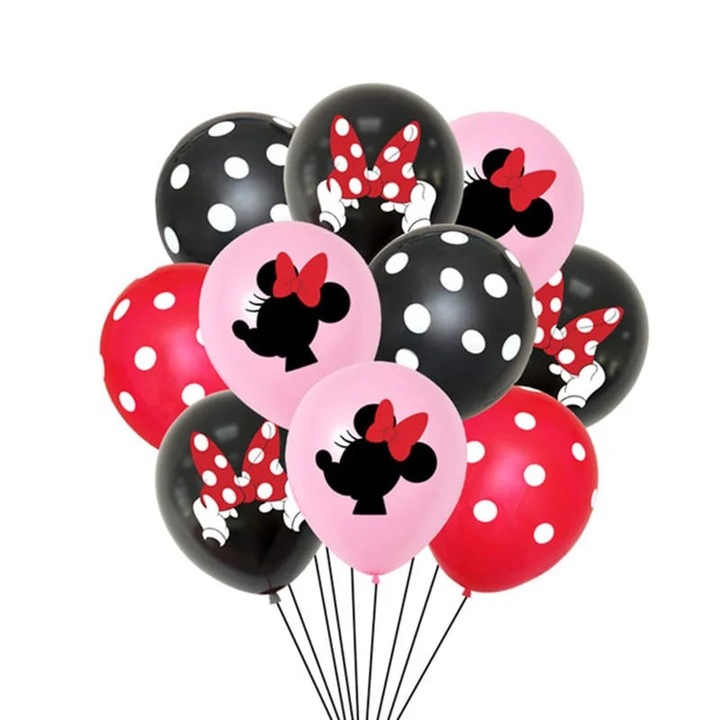 Set 10 baloane latex tema Minnie Mouse