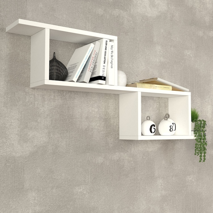 Etajera de Perete, UnicUtil®, Etajera de Perete 101X24X45 Cm Cu 3 Rafturi Depozitare, PAL Melaminat 18 Mm, Design Modern Cu Montare Pe Perete Pentru Bucatarie Living Birou Dormitor Hol, Etajera de Perete Practica Pentru Organizare, Alb