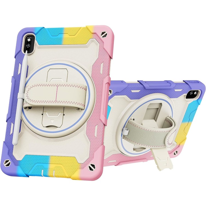Ütésálló Armor tok, Sigloo, Huawei Matepad pro 11 2022 tablethez, 11 hüvelykes, Heavy Duty 2 az 1-ben hibrid burkolat, intelligens tolltartóval, többszínű