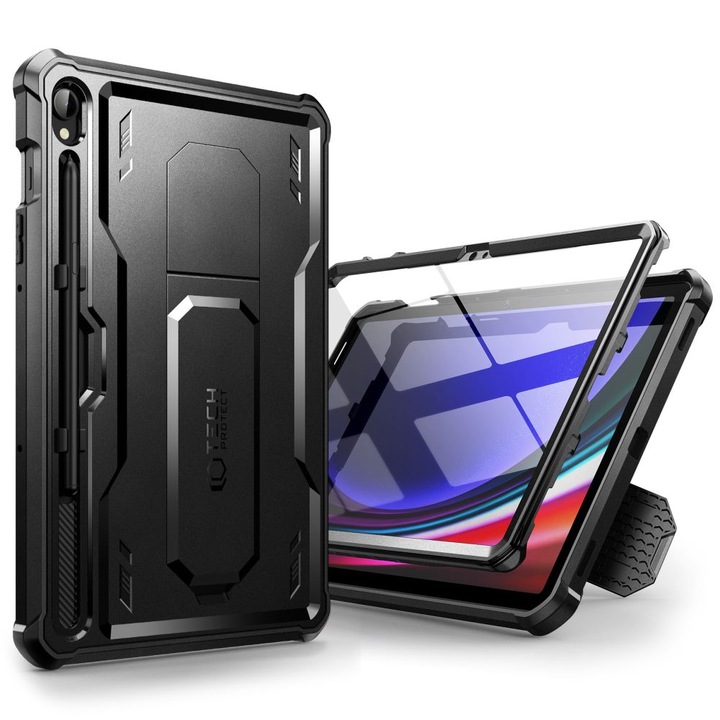 Калъф TECH-PROTECT Kevlar Pro, съвместим с Samsung Galaxy Tab S9 11 инча, Защита на дисплея, Черен