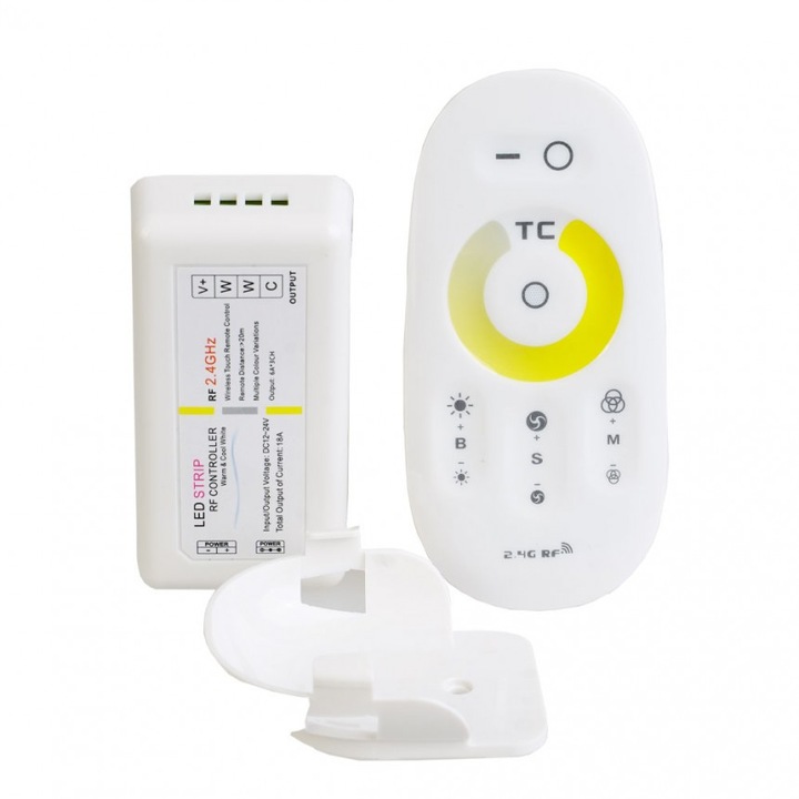 Радиочестотен контролер за CCT лента Lightex, С дистанционно управление, DC, 12-24V, 216W-432W