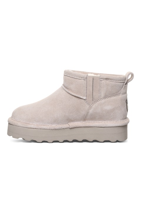 BEARPAW, Retro bebújós nyersbőr csizma, Világosszürke, 35 EU