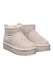 BEARPAW, Retro bebújós nyersbőr csizma, Világosszürke, 35 EU