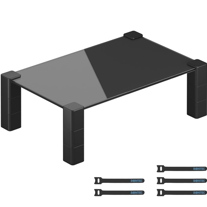 Стойка за телевизор и монитор, Bontec, 38x24 см, регулируема височина, 40 кг макс., пластмаса