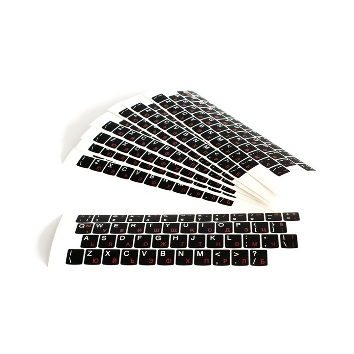 Стикери за 1бр. лаптоп клавиатура, кирилица, черен мат 12.5 х 14 мм.