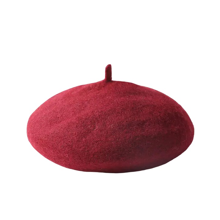 Caciula pentru copii tip bereta, model fashion reglabil, tematica o lume eleganta, EFAYN, S INTL, Visiniu