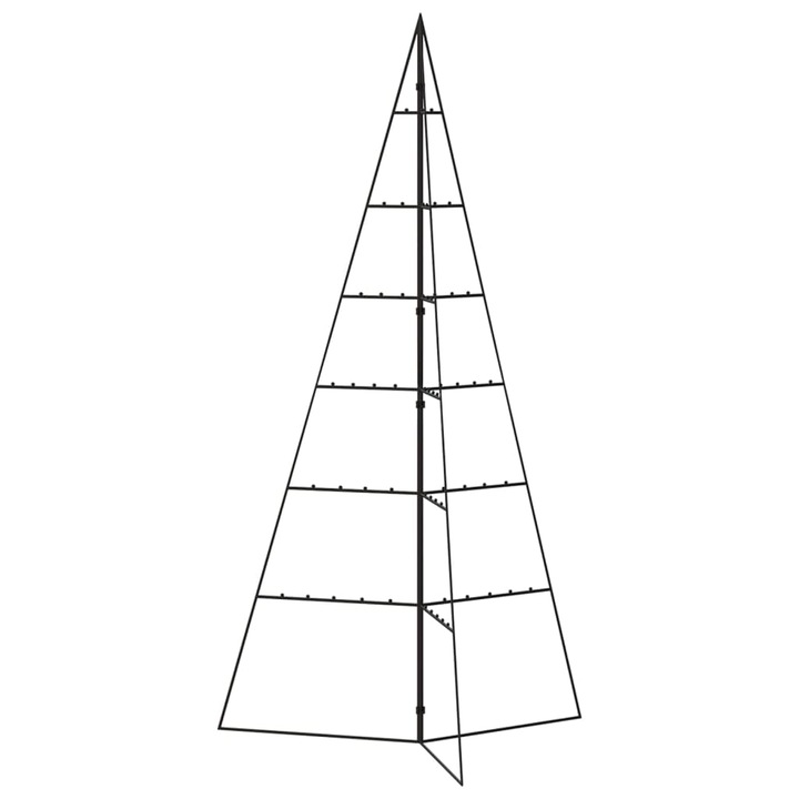 Brad de Craciun din metal pentru decor vidaXL, negru, 140 cm, 2.24 Kg