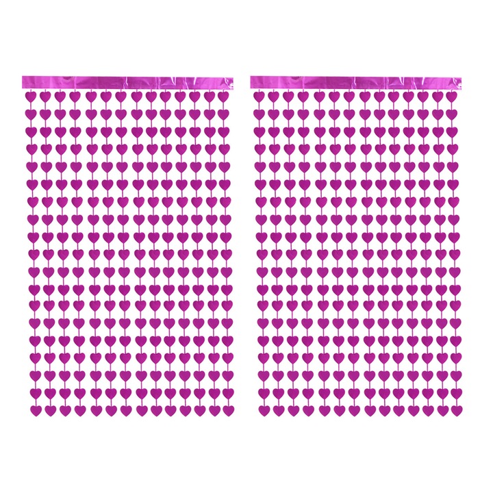 Fóliafüggöny szív, 2 darabos szett, átlátszó, 6mm ragasztószalag, parti dekoráció