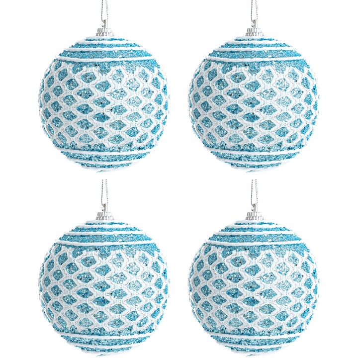 Set 4 Globuri de Craciun, spuma, 80mm