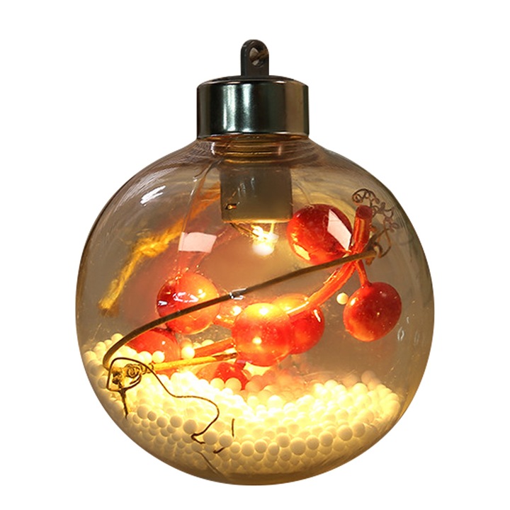 Globuri transparente LED pentru Craciun, set de 1, decorativ, multicolor, pentru brad sau masa