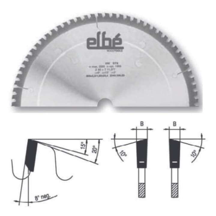 Panza circulara placata CMS cu ascutire alternativa, unghi de atac negativ, DIM 305 x 3.2 x 30 Z28 BAN305302800