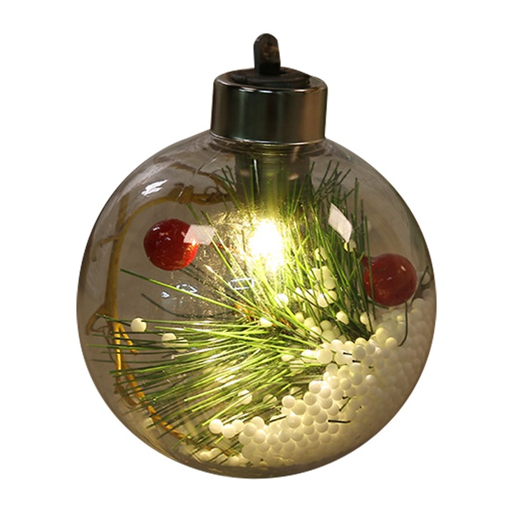 Globuri transparente LED pentru Craciun, set de 5, decorativ, multicolor, pentru petreceri, 10x10cm