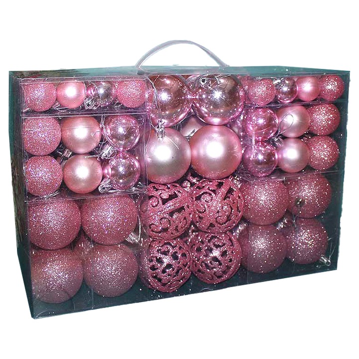 Set de ornamente Craciun, decor festive, roz, pentru casa si petreceri