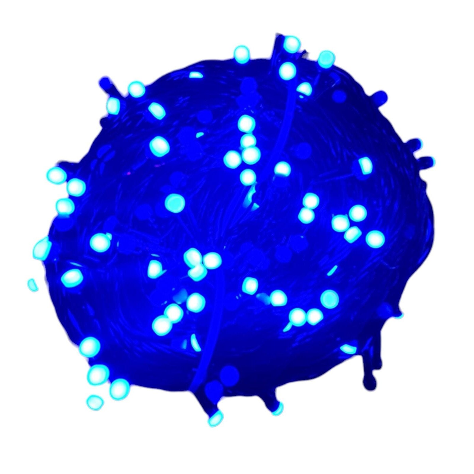 Коледна инсталация, 30 м, Линейна, Синя, 300 плоски светодиода с цветно ...