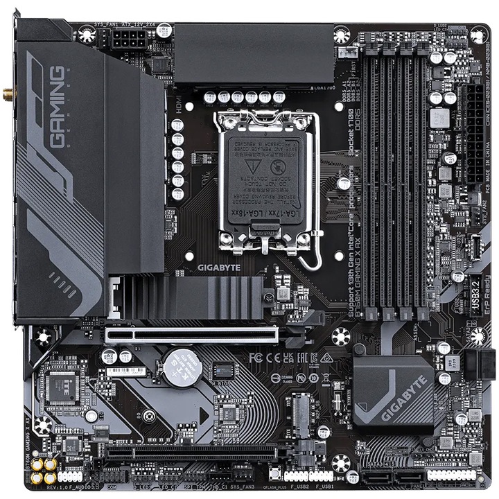 Дънна платка GIGABYTE B760M GAMING X AX, DDR5, WI-FI, Socket LGA 1700