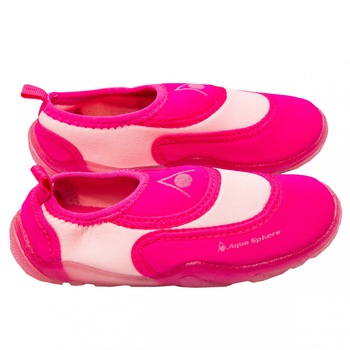 Incaltaminte de plaja si apa Aqua Sphere, talpa flexibila din cauciuc, material tip neopren, roz, pentru fetite Incaltaminte de plaja si apa Aqua Sphere, talpa flexibila din cauciuc, material tip neopren, roz, pentru fetite