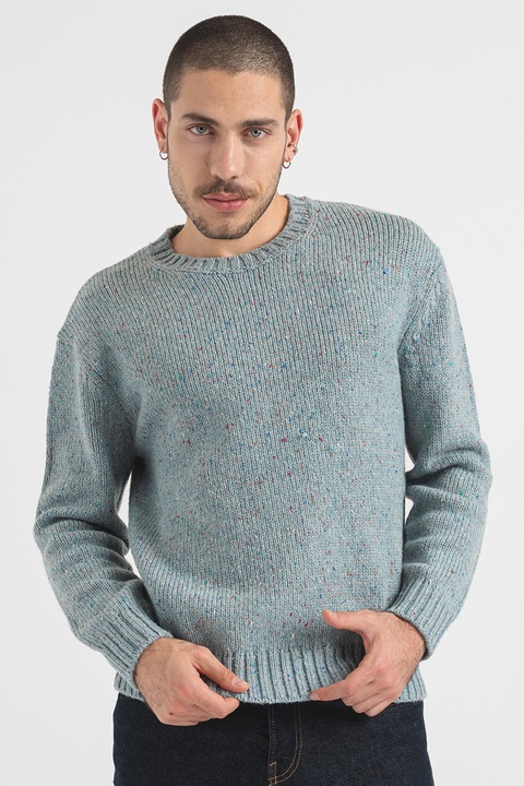 GAP, Bő fazonú gyapjútartalmú pulóver, Melange kék