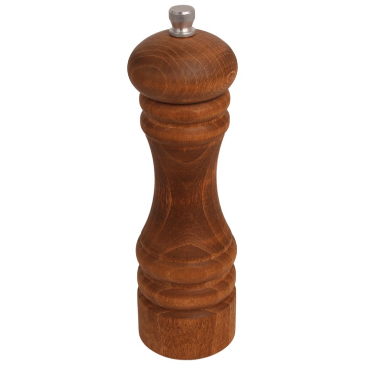Mlin de piper, Rasnita pentru sare, Bucatarie, Inaltimi 18 cm, Maro, Design modern, Mecanism de slefuire metalica, Practic, Se potriveste bine in mana, Durabil, De la producator, Woodcarver