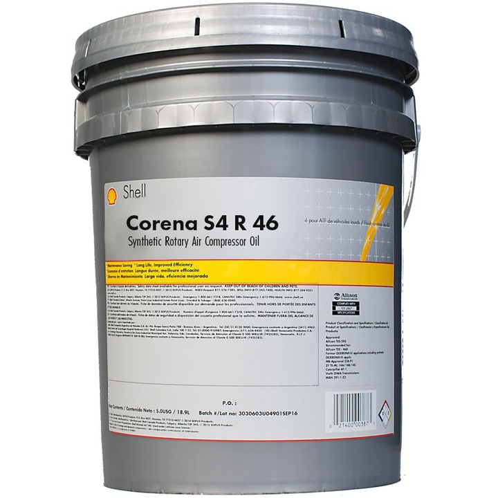 Ulei pentru compresoare, Shell, Corena, S4 R 46, 20 L