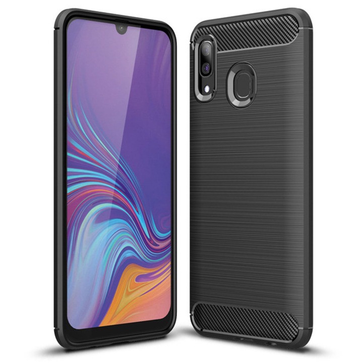 Husa Protectie pentru Samsung Galaxy A40 A405, Carbon, Grip Pro, U-893, Deep Dark