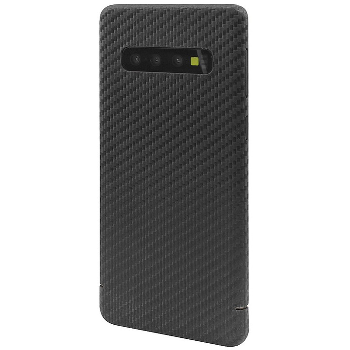 Husa Protectie pentru Samsung Galaxy S10 G973, Fibra Carbon CarbonSeries, Elite Armor, U-838, Deep Dark