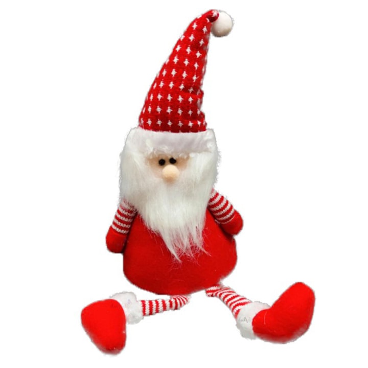 Дядо Коледа с дълги крака 35 см от текстил