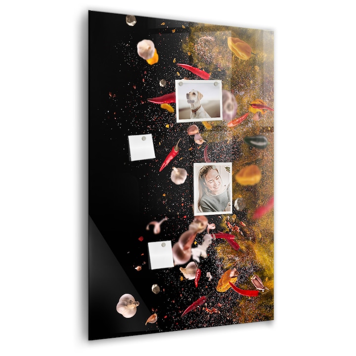 Магнитна дъска Tulup, Експлозия на вкуса, 60 cm x 90 cm, Многоцветен