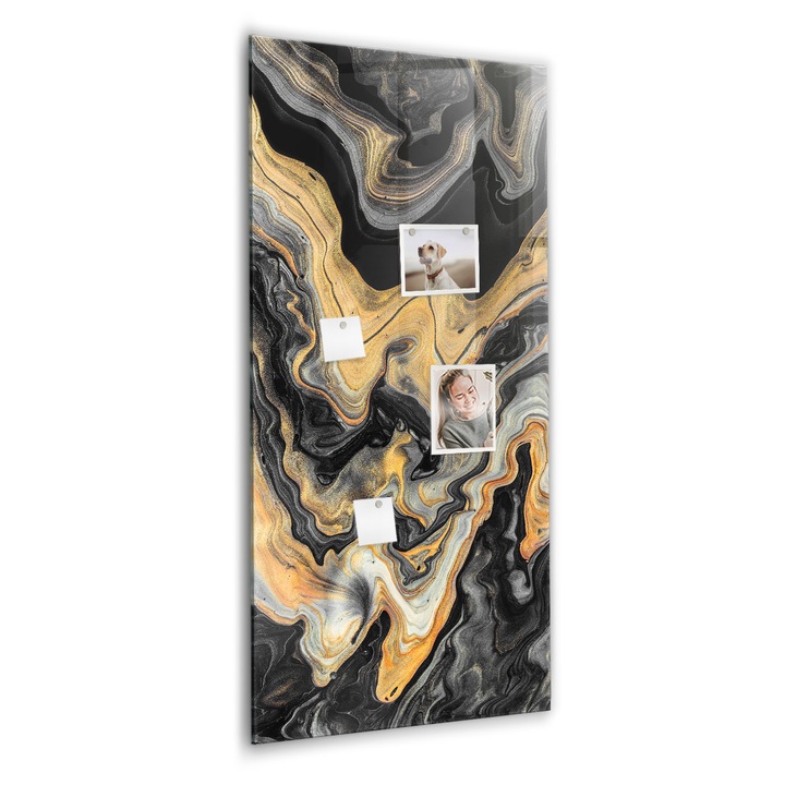 Магнитна дъска, Tulup, Петна абстракция, 60 cm x 120 cm, Златист