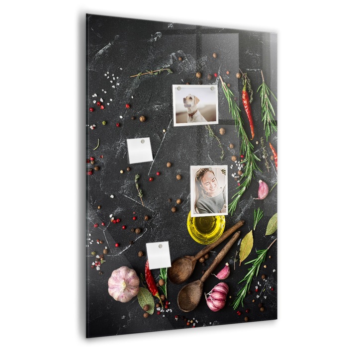 Tabla magnetica. Sticla. Compozitia condimentelor. 70 cm x 100 cm. Multicolor. 00260358