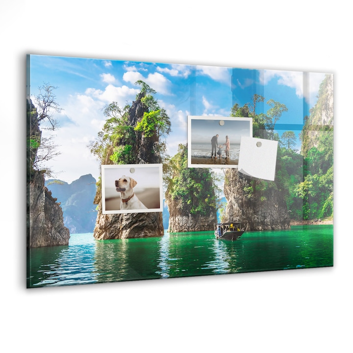 Магнитна дъска Tulup, Езеро Дървета Природа, 60 cm x 40 cm, Многоцветен