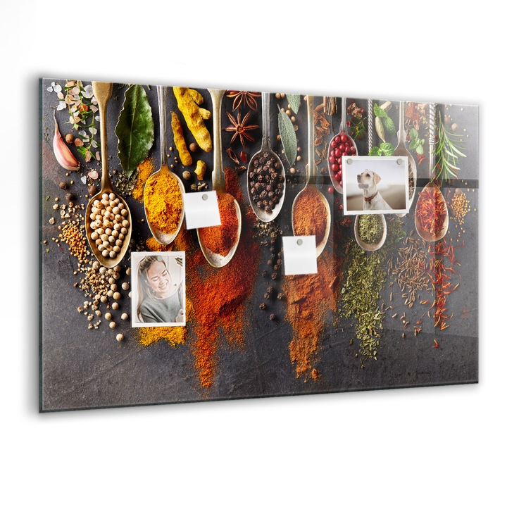 Tabla magnetica. Sticla. Condimente Pe Lingura. 90 cm x 60 cm. Multicolor. 00260206