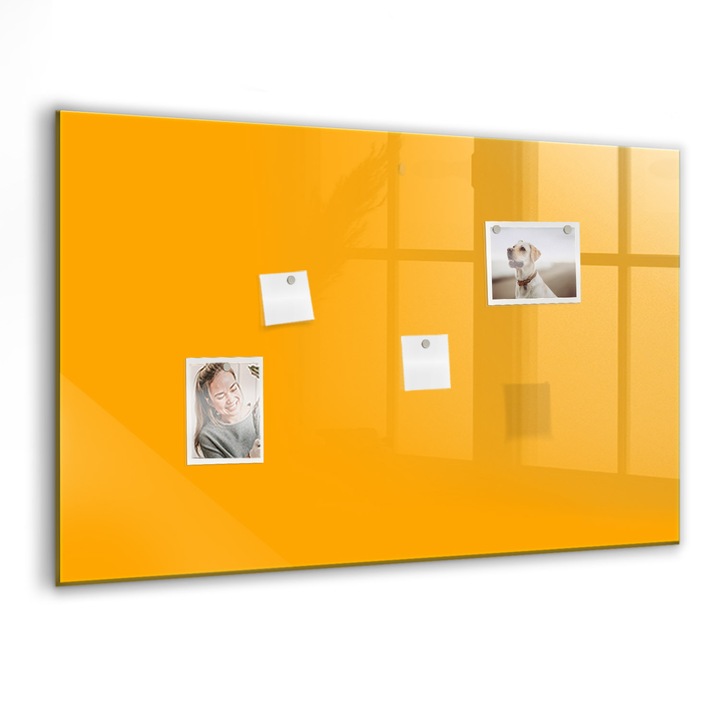 Tabla magnetica, Coloray, Galben banana, 90 x 60 cm, Magneti, Marker negru, 010640700060300260262