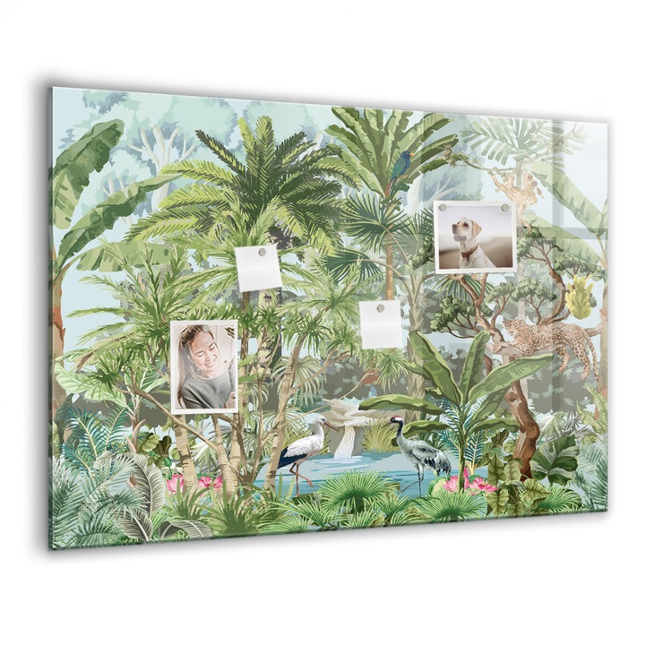 Tabla magnetica. Sticla. Natura Jungla Natura. 100 cm x 70 cm. Verde. 00088260