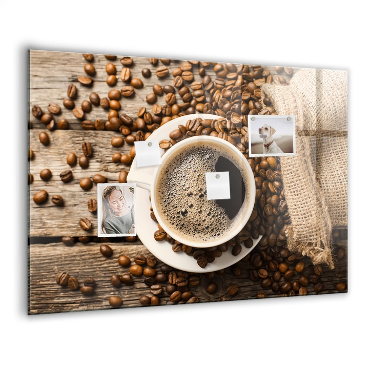Tabla magnetica. Sticla. Sac De Cafea. 100 cm x 70 cm. Maro. 00027465