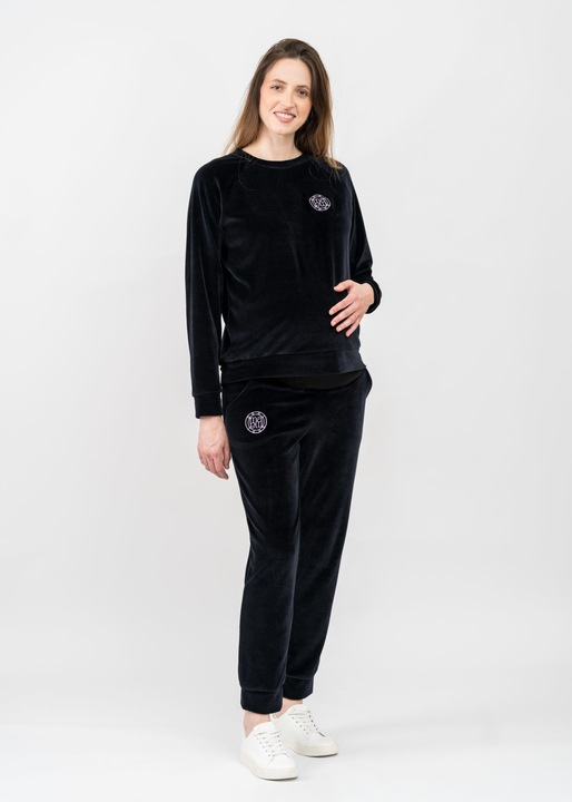 Hanorac dama, Coolmama, Catifea, Negru`123, Negru