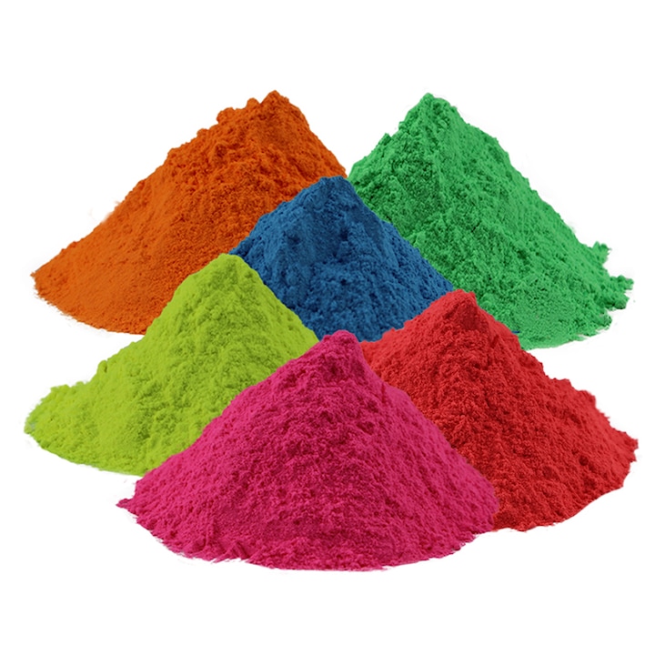 Set 6 culori pudra Neon UV Holi, ProCart, pentru petreceri glow, 100 gr