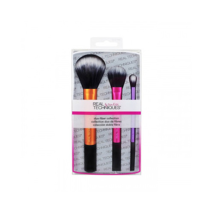 Pensula de make-up Real Techniques Duo Fiber Collection Kit