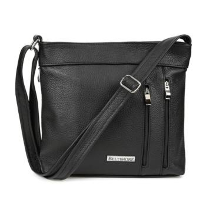Női táska, Beltimore, bőr, fekete