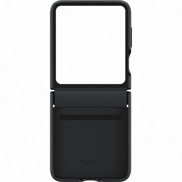 Защитен калъф за Samsung Galaxy Z Flip5 F731, Калъф от еко кожа с капак, Precision Fit, U571, черен