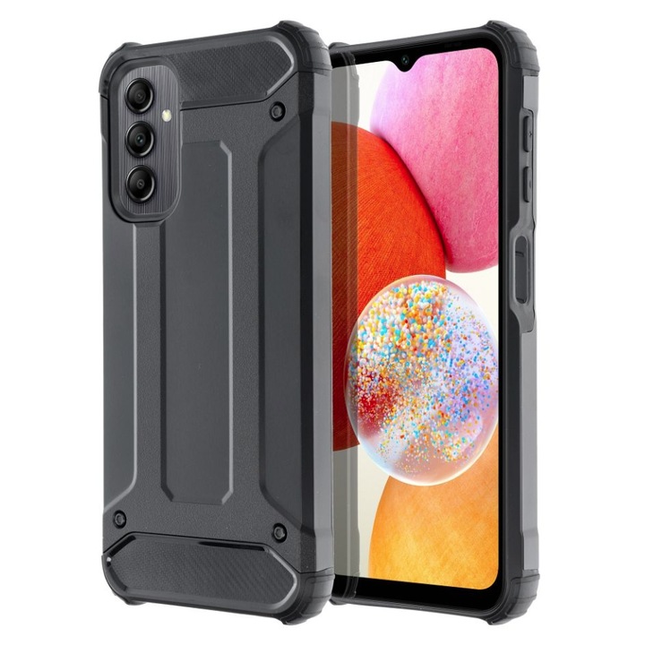 Кейс за Samsung Galaxy A14 A145 / A14 5G A146, Armor, Elite Armor, U313, Черен