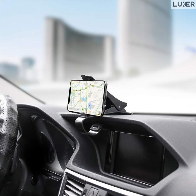 Suport Auto Universal pentru Telefon/GPS de tip Head Up Display, Fixare pe  Bord, Prindere Tip Clema, Materiale Premium, Luxer 