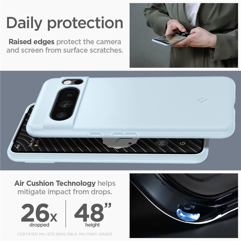 Spigen Thin Fit, mute blue - Google Pixel 8 Pro